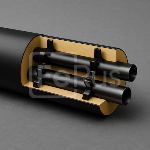 Труба твин ППУ полиэтиленовая оболочка 355х5,6х47 мм Ст15 ГОСТ 10704-91